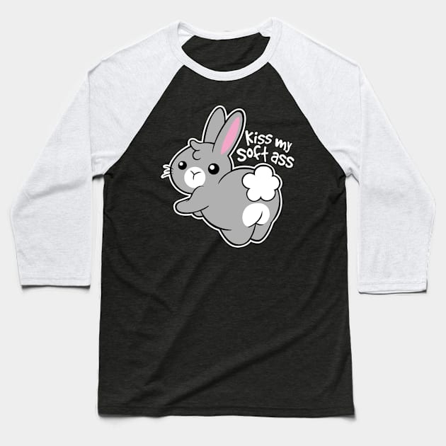 Kiss My Soft Ass I Love Bunny Baseball T-Shirt by TuckerMcclainKNVUu